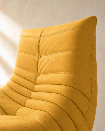Sillón Nube amarillo, detalle de las costuras